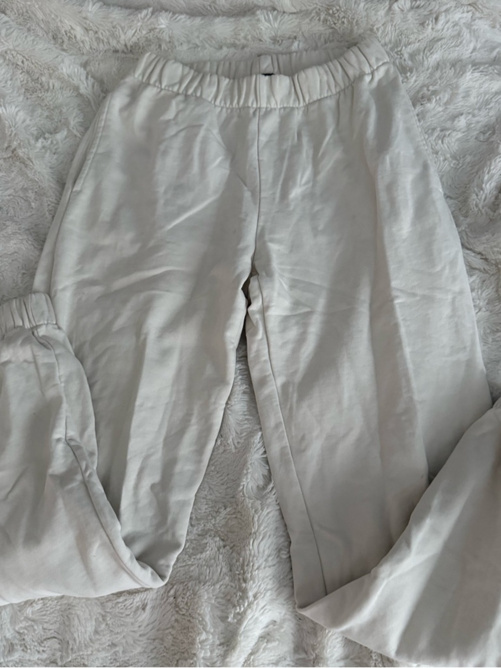 Brandy Melville Off-White Cozy Elastic Waist Sweatpants